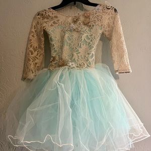 As You Wish ballet costume in Claire De Lu aqua 23063 MC Medium Child, with acc.